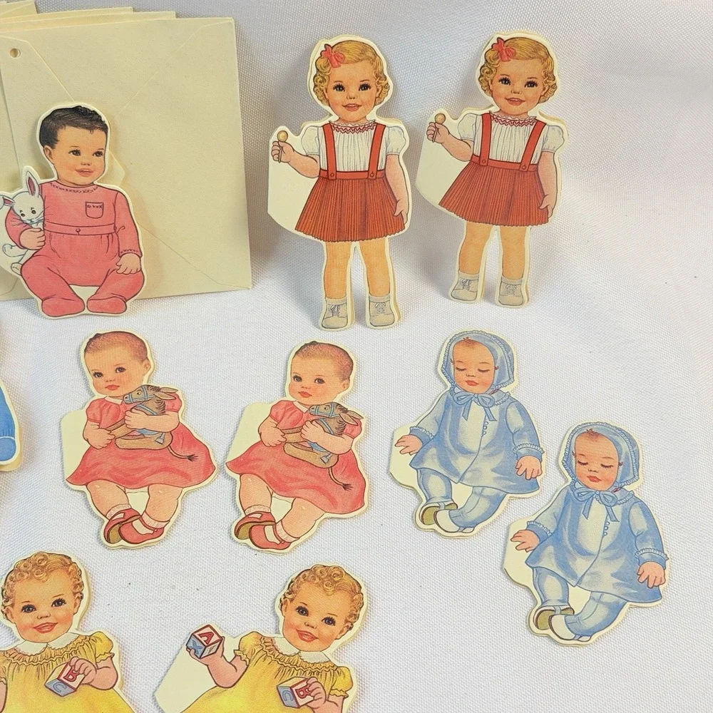 12 Vintage 1980's Merrimack Die Cut Victorian Style Gift Tags Child Doll Cottage